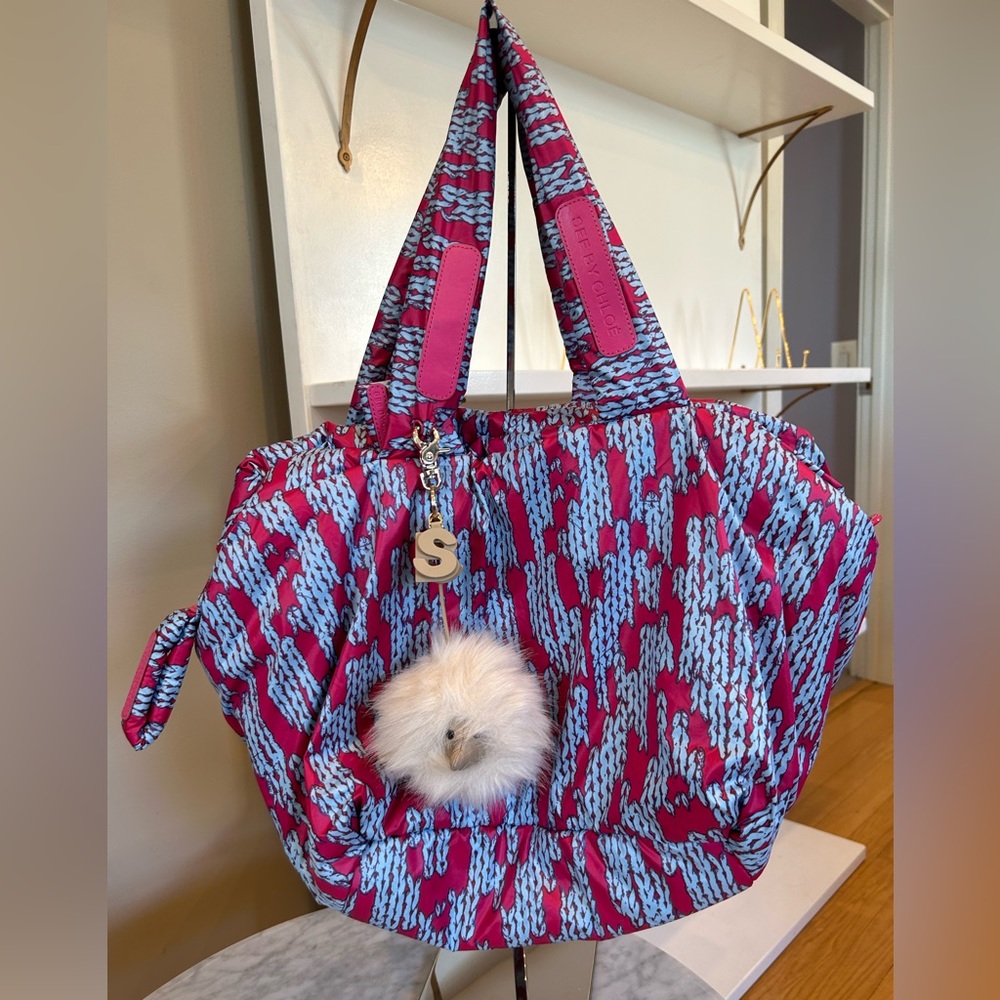 NWOT See by Chloe Fushia & Blue Joyrider Puffy Tote